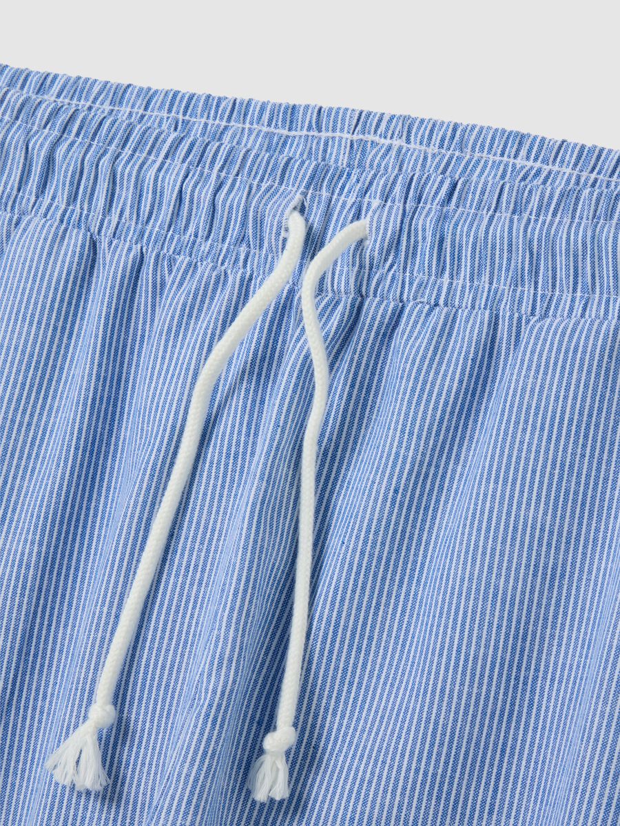 Men's Light Blue Pure Cotton Regular Fit Trousers_5