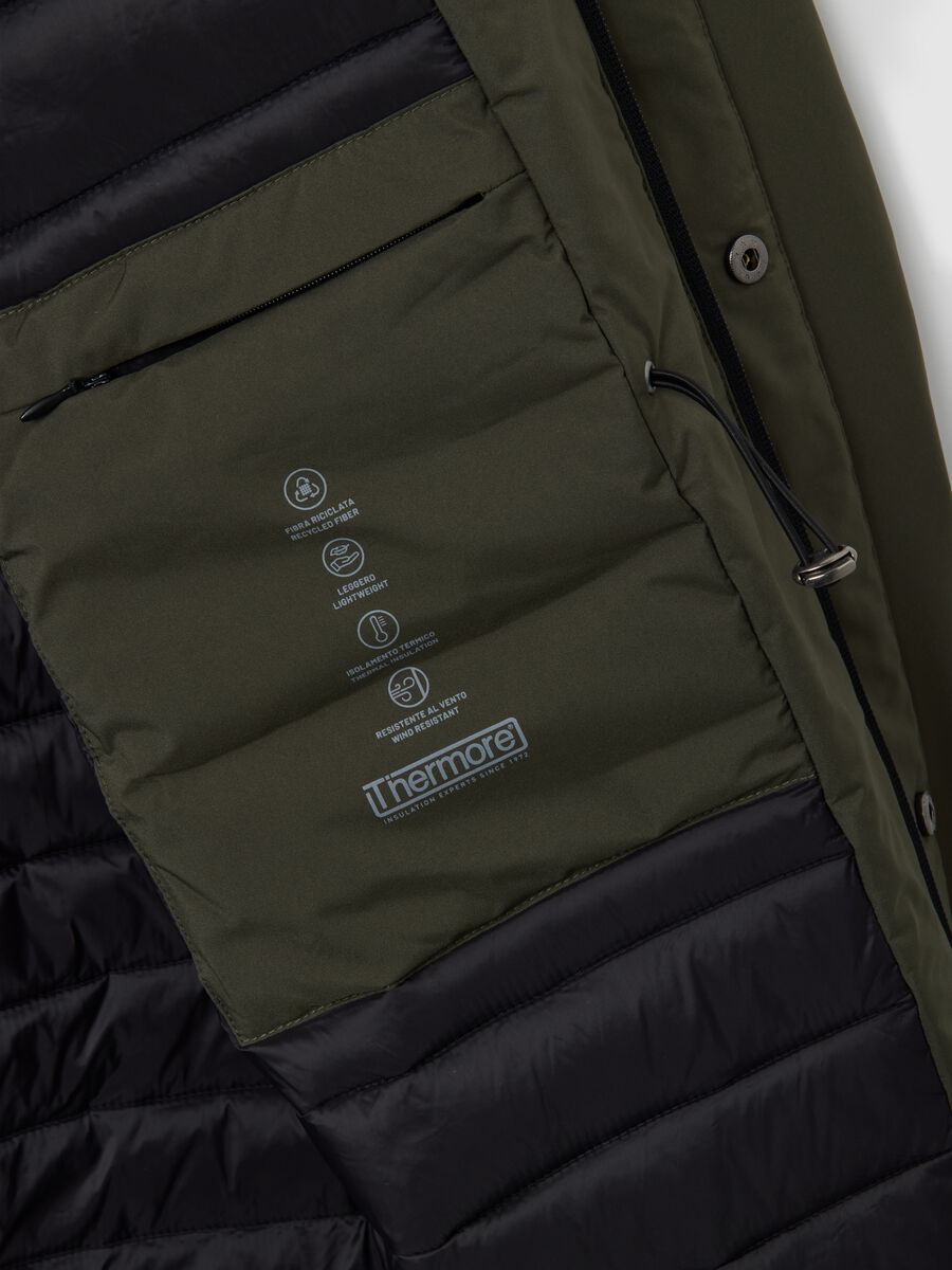 Parka imbottito verde regular fit con cappuccio e zip_6