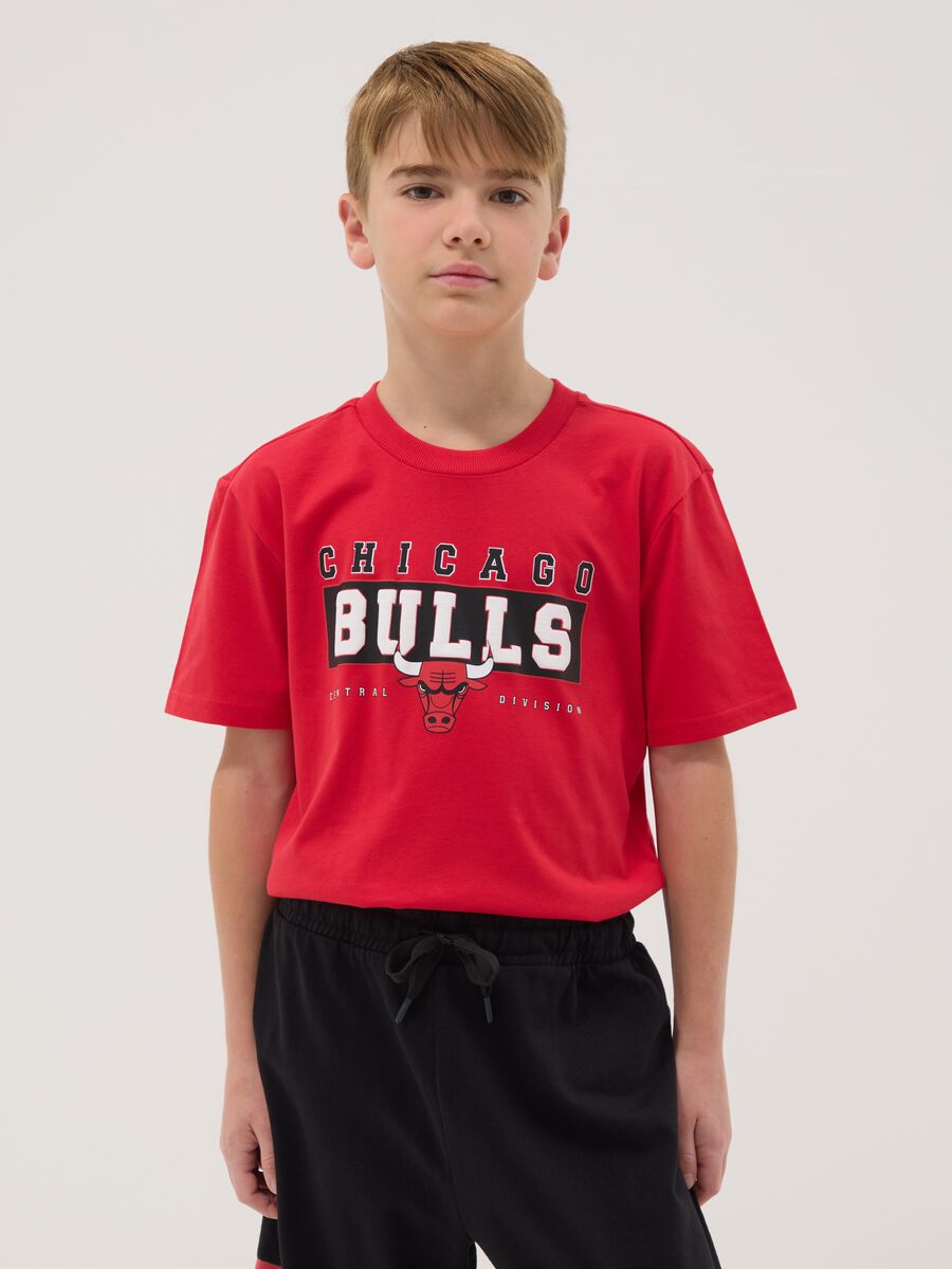 Multicolour pure cotton oversized fit Chicago Bulls set for boys_1