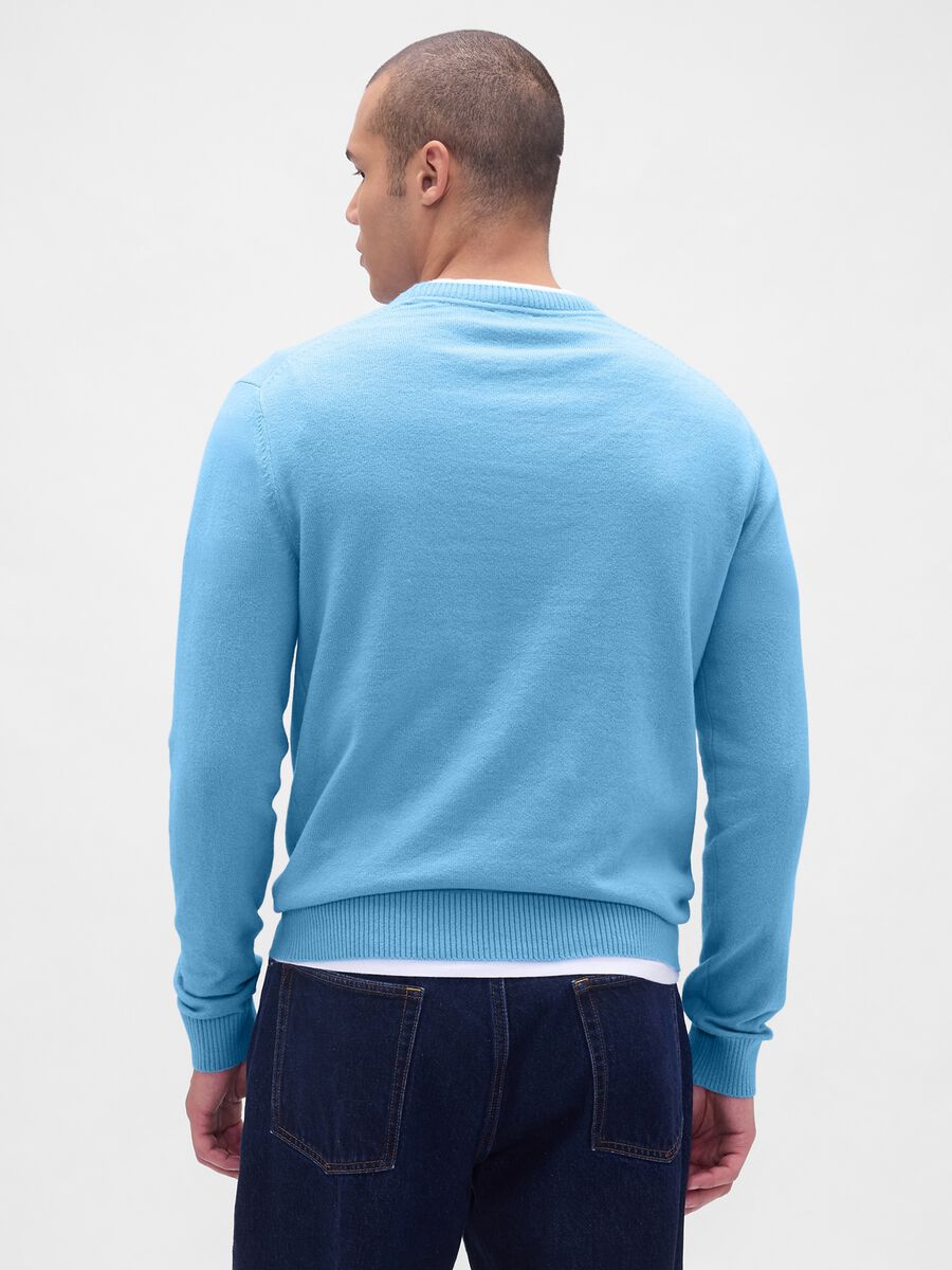 Blue Cotton Blend Sweater_2