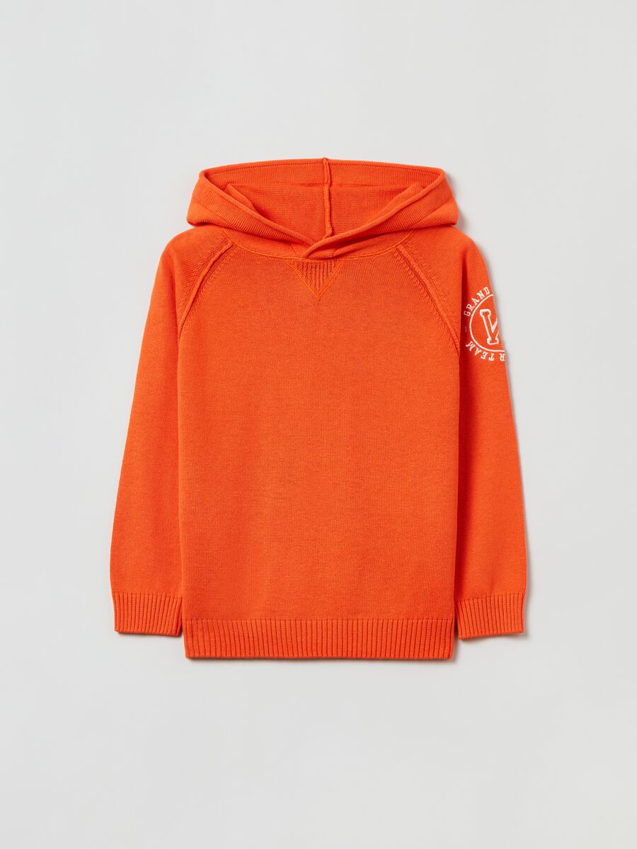 Felpa in maglia con cappuccio_0