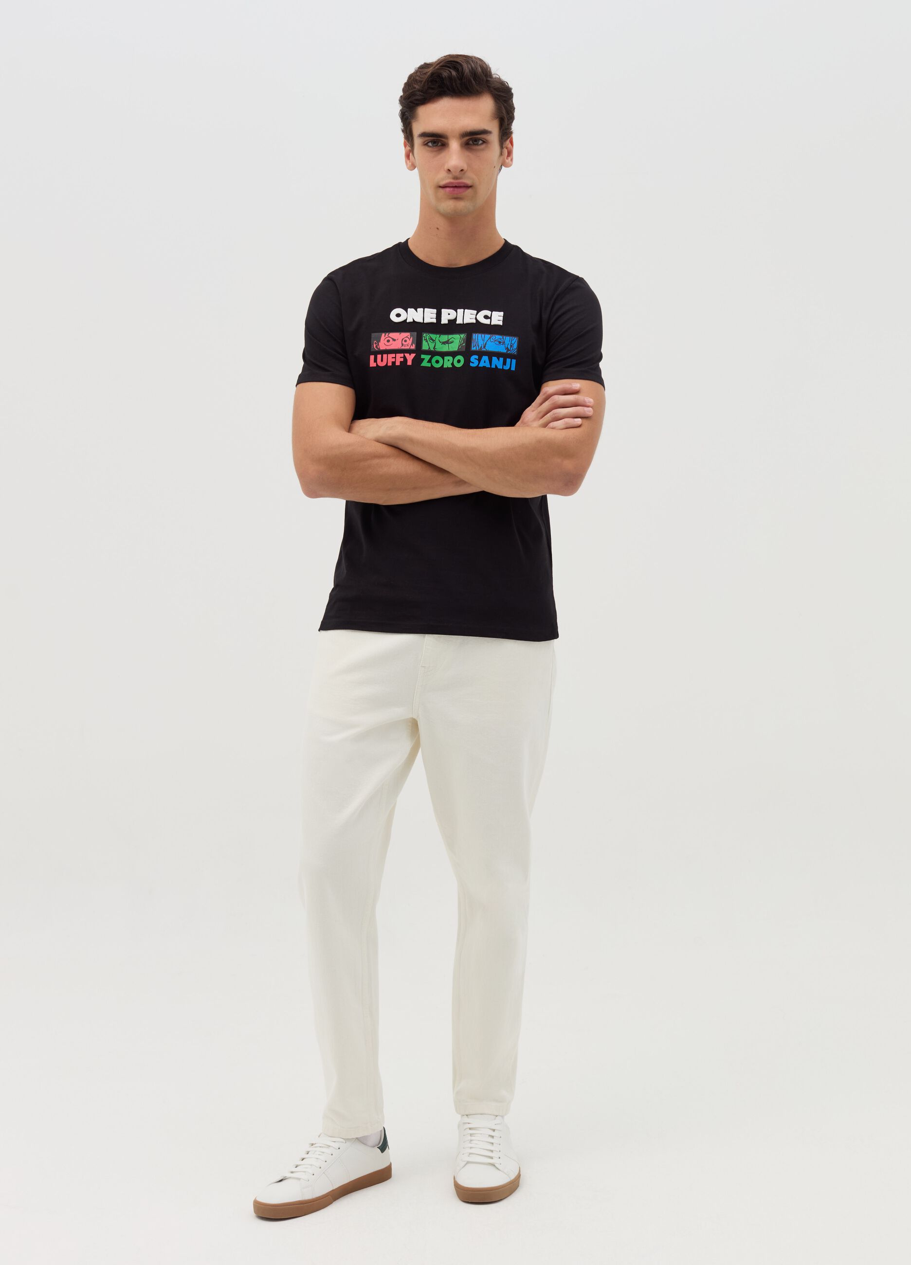 T-shirt with One Piece characters print
