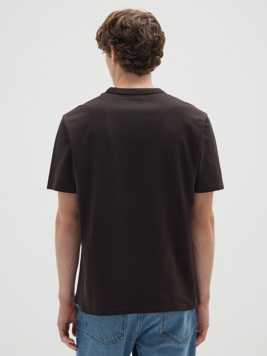 T-shirt in puro cotone marrone relaxed fit_2
