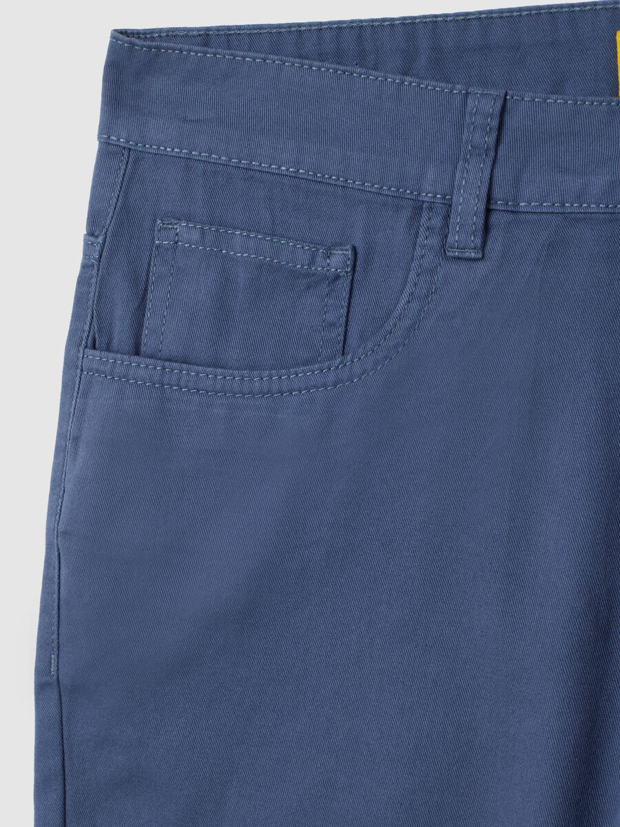 Men's pure cotton blue regular fit shorts_5