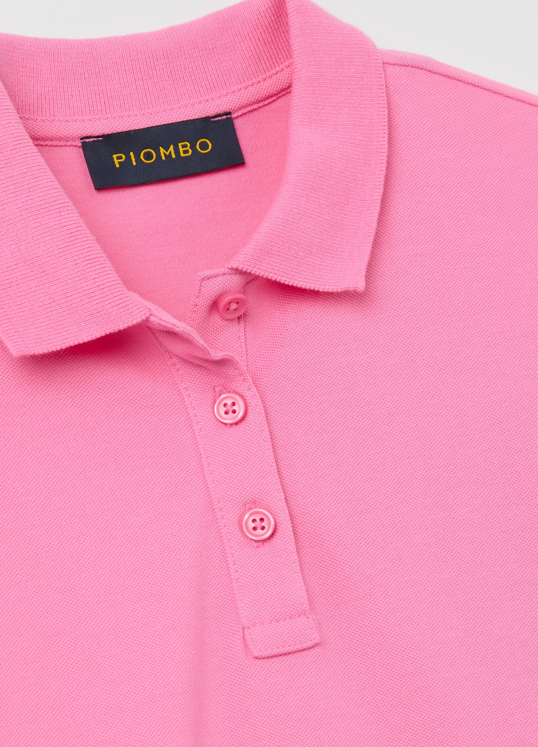 Polo a maniche corte in piquet rosa