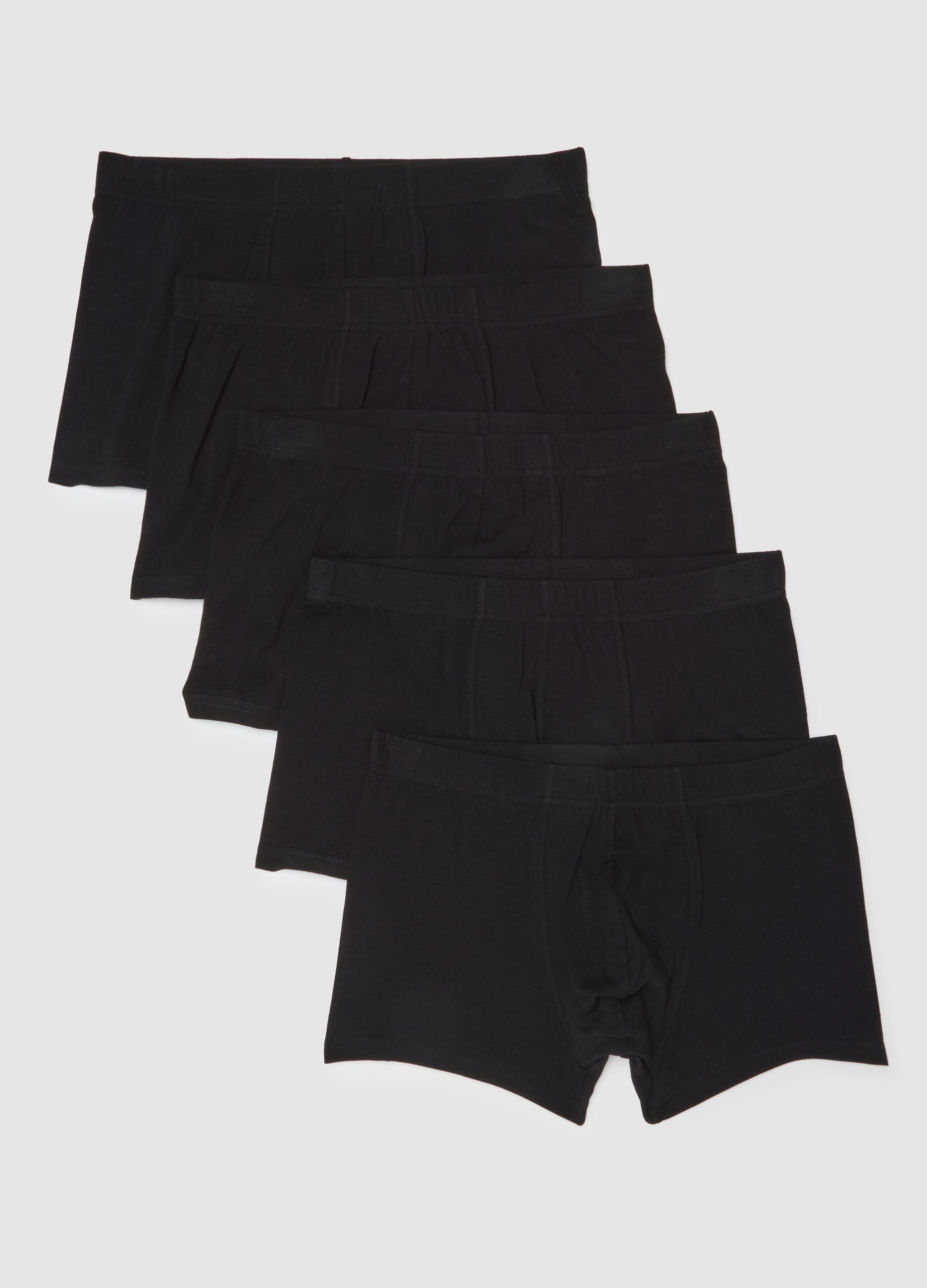 Multipack set of black cotton blend boxers, regular fit