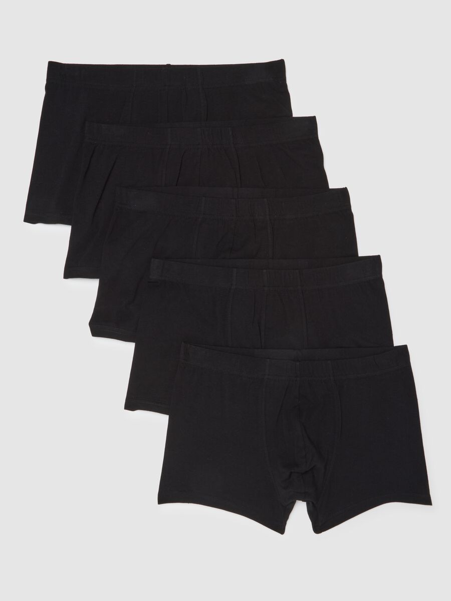 Multipack di cinque boxer in misto cotone nero_4