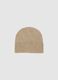 Beige Beanie in Stretch Fabric Blend_0
