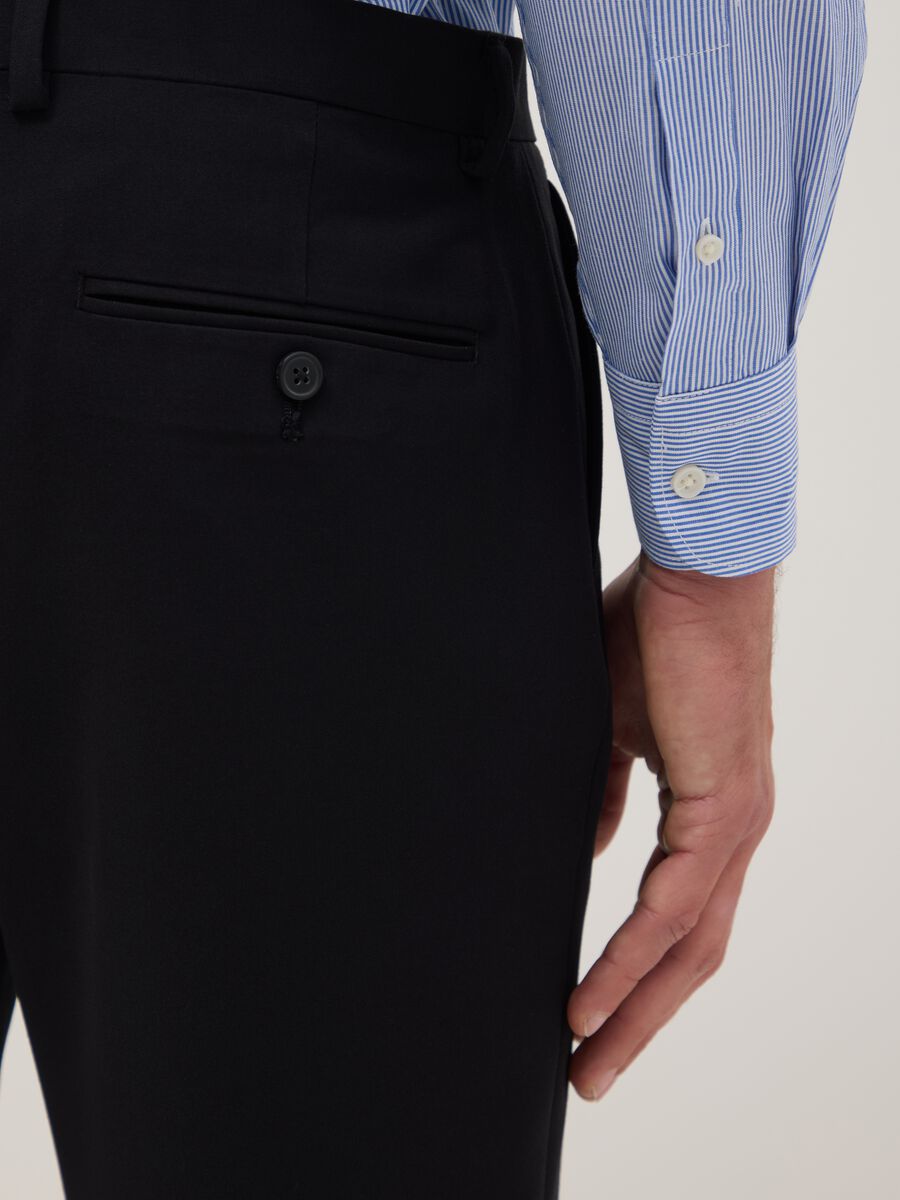 Multicolour striped slim fit cotton blend easy iron shirt_3