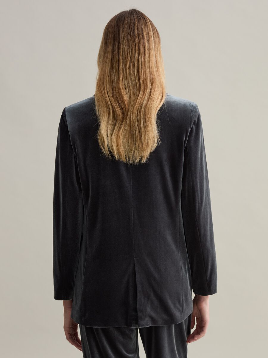 Double-breasted blazer in velvet_3
