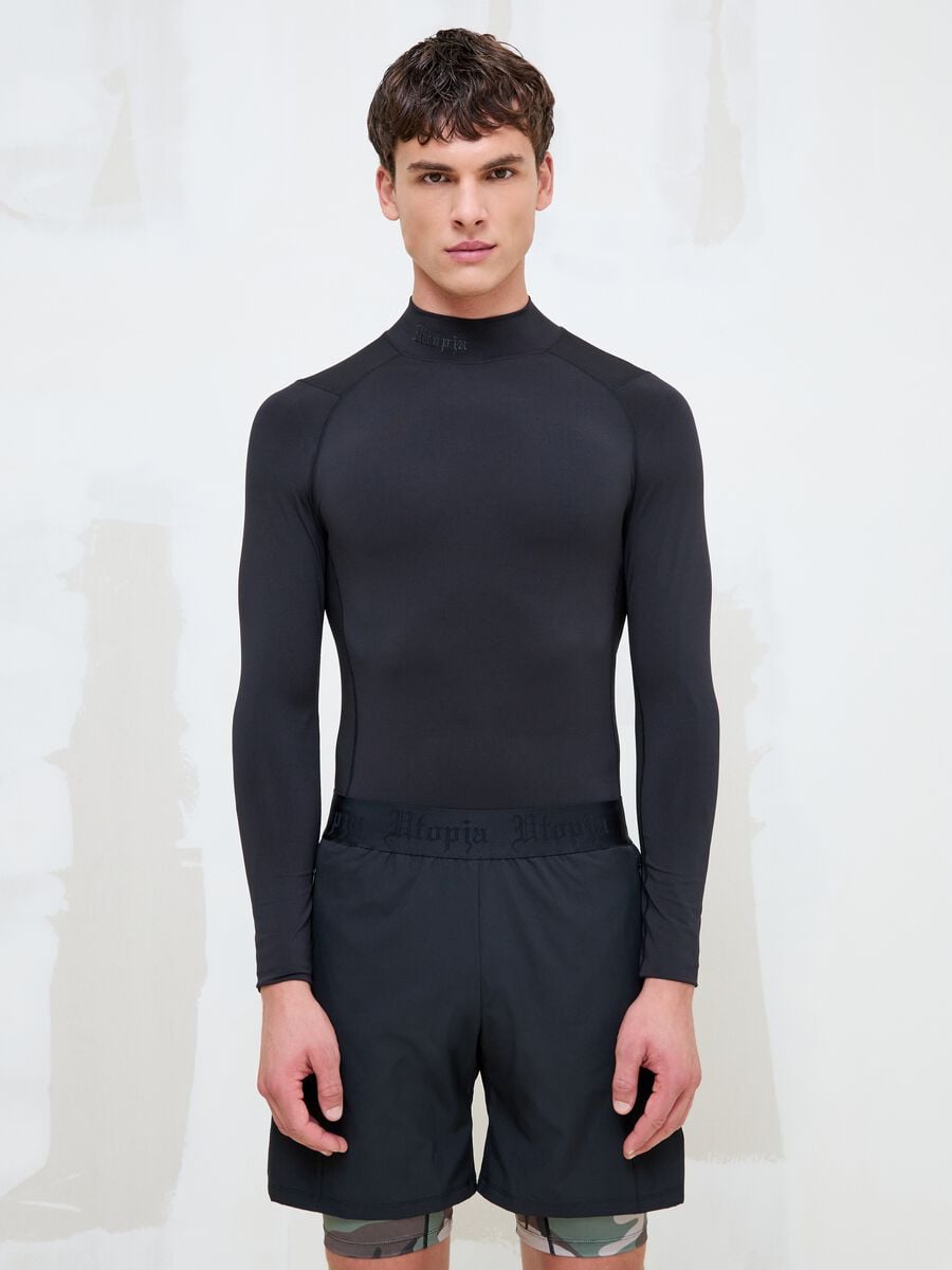 Technical Mock-Neck Longsleeve Black_3