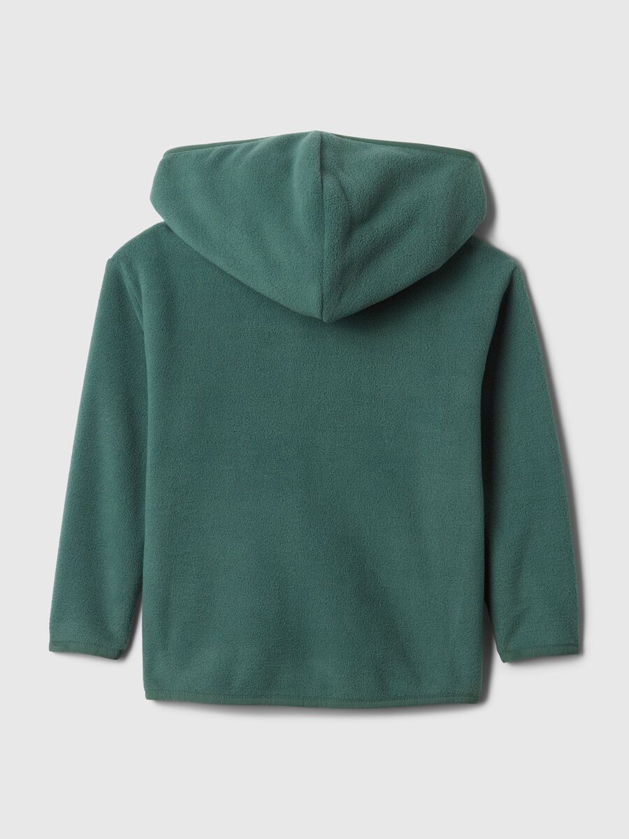 Full-zip fleece hoodie and embroidered logo_1