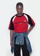 Red pure cotton T-shirt with front print, relaxed fit_2
