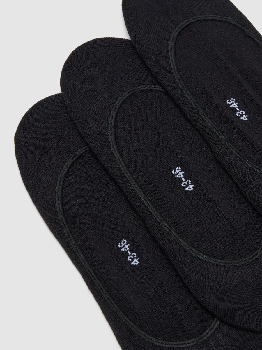 Three-pack of ankle-length sports socks in black cotton blend_2