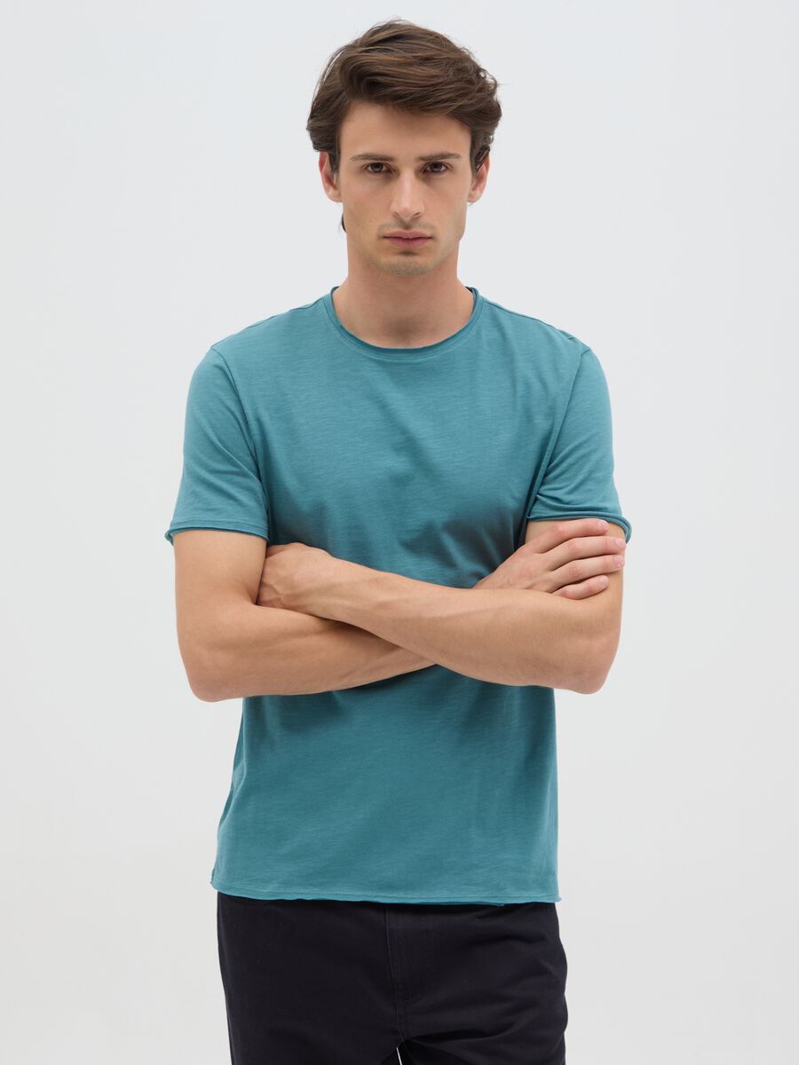 Men's Green Cotton T-Shirt, Regular Fit_0