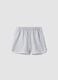 Grey cotton-blend shorts with elasticated waist for girls, comfy fit_4