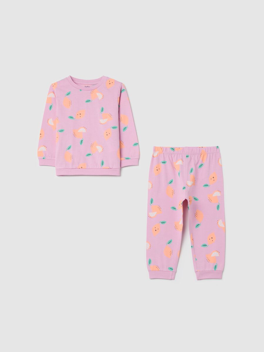Cotton pyjamas with oranges print_0