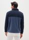 Blue high-neck fleece blend regular fit sweatshirt with zip_2