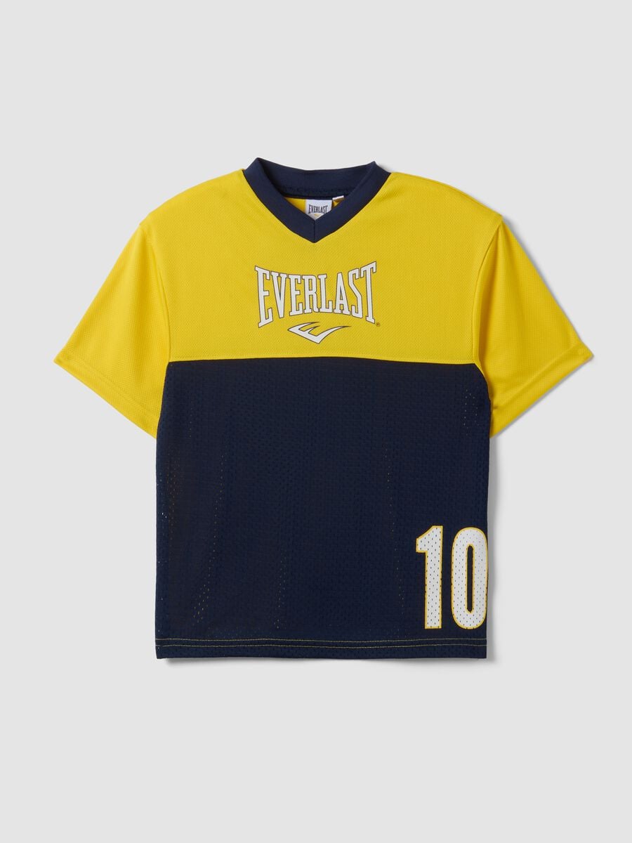 Yellow and blue regular-fit T-shirt with perforated insert for boys_0