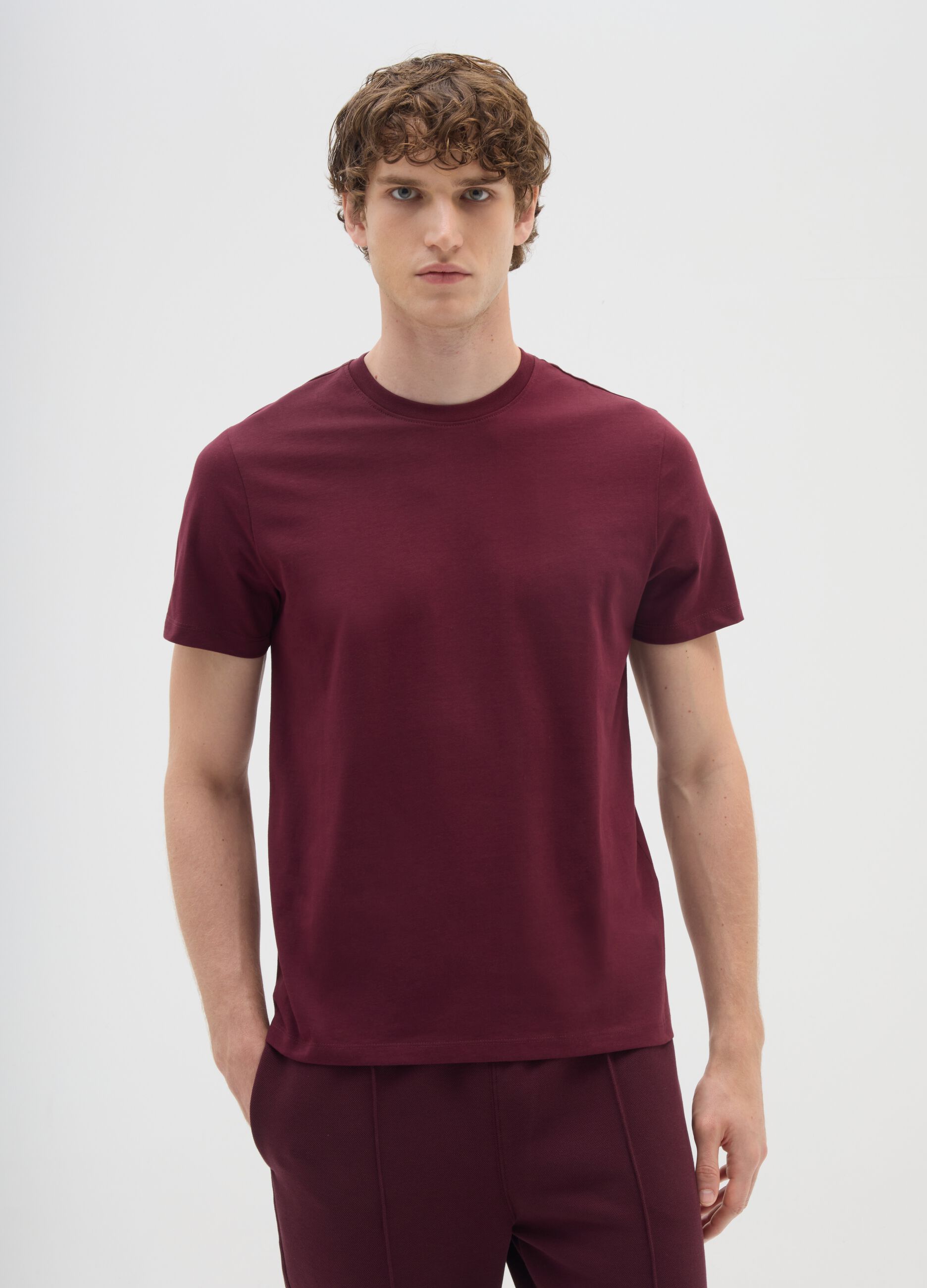Purple cotton short sleeve t-shirt