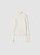 White slim-fit ribbed organic stretch cotton T-shirt_0