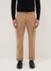 Beige stretch cotton slim fit cargo trousers_2