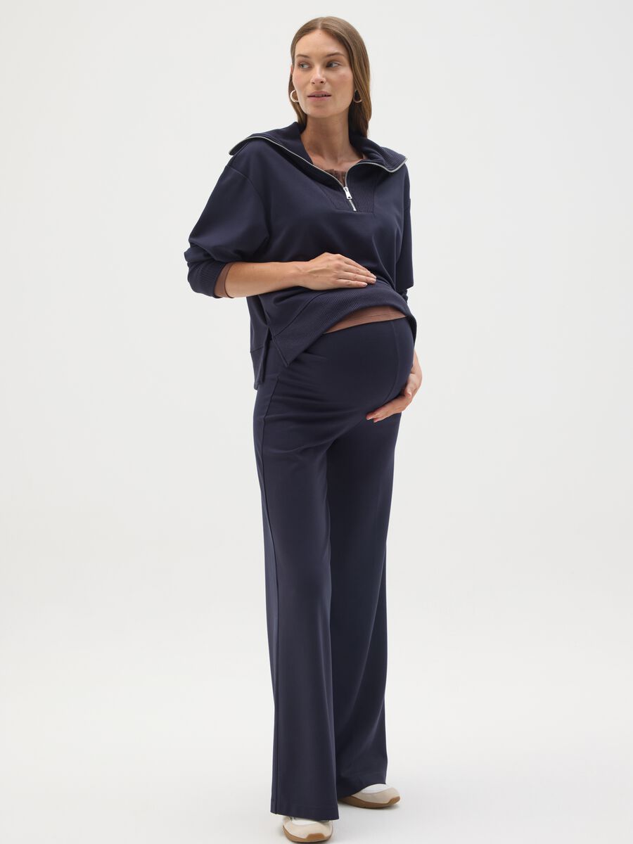 Pantaloni premaman elasticizzati ampi blu _0