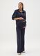 Wide Stretch Maternity Trousers in Blue_0