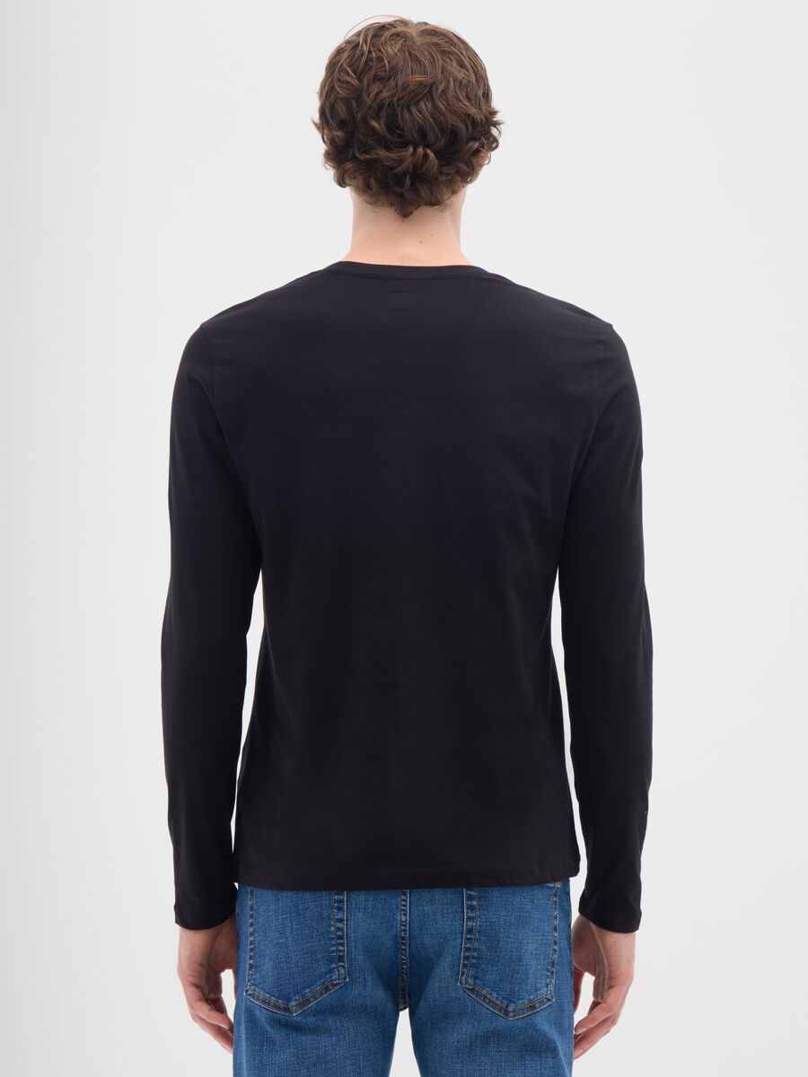 Black pure cotton regular fit T-shirt_2