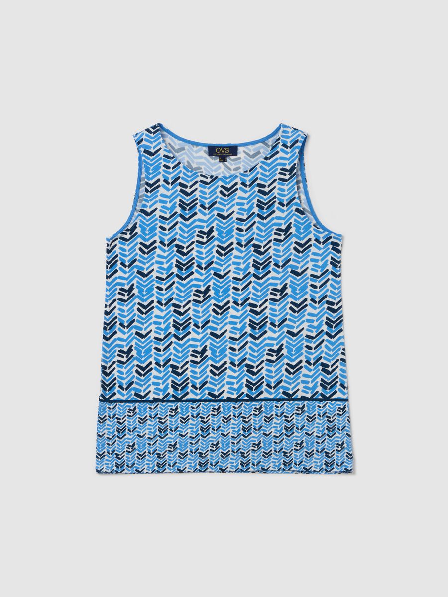 Light blue tank top with geometric pattern_4