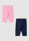 2-pack multicolour stretch cotton leggings for baby girl_1