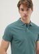 Green slim fit short sleeve pure cotton polo_0