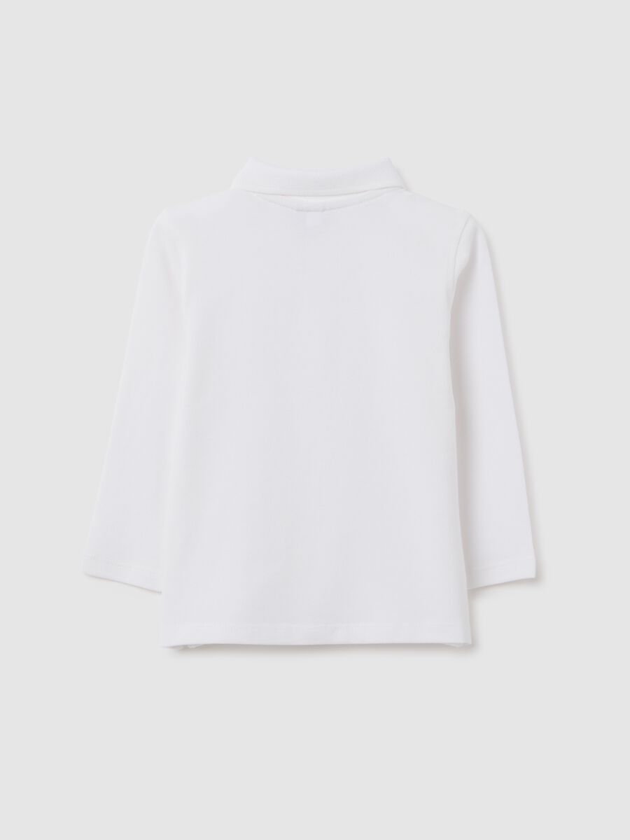 Baby polo shirt in pure white cotton regular fit_1