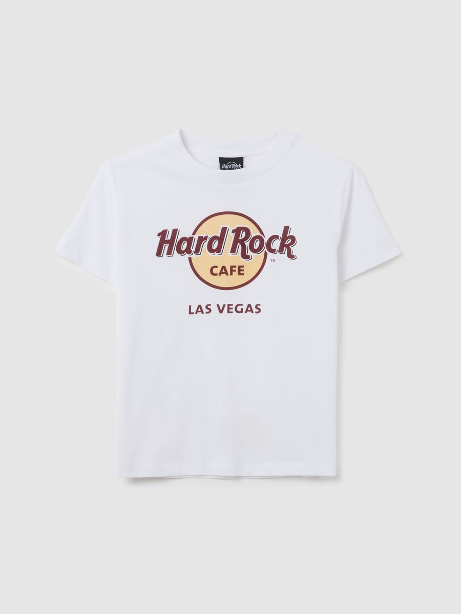 T-shirt bianca in puro cotone con stampa Hard Rock Cafe_4