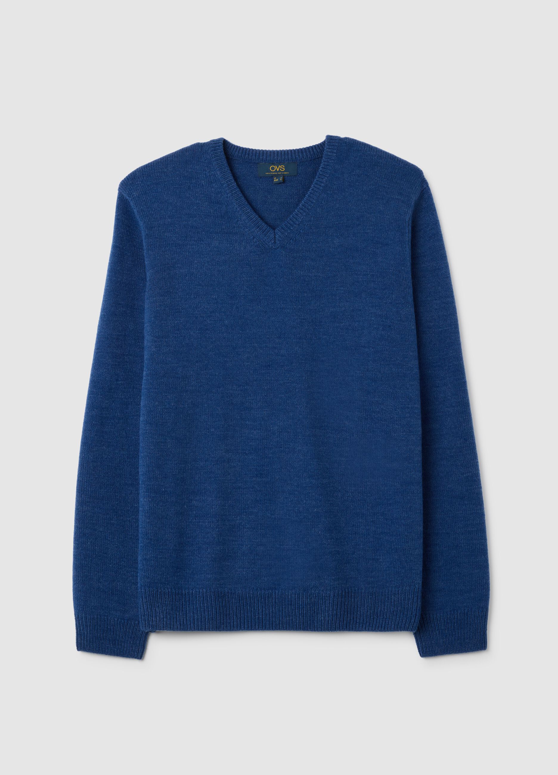 Blue V-neck sweater