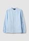 Camicia in puro cotone azzurra regular fit con ricami_5
