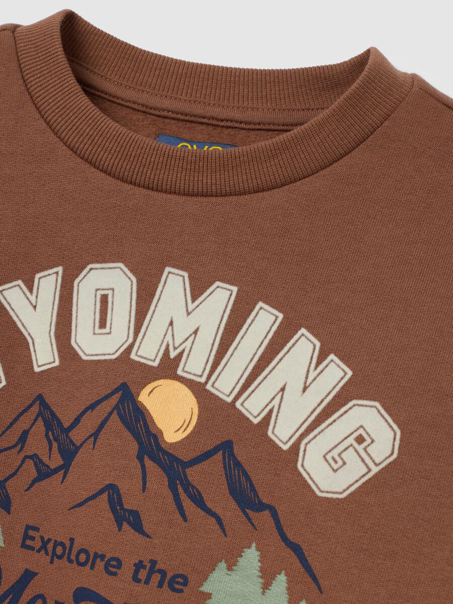 Kids' oversized pure brown cotton sweatshirt_3