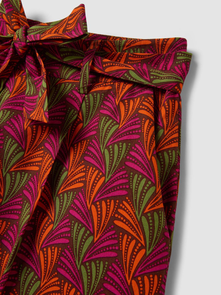 Shorts rossi in puro cotone con stampa_5
