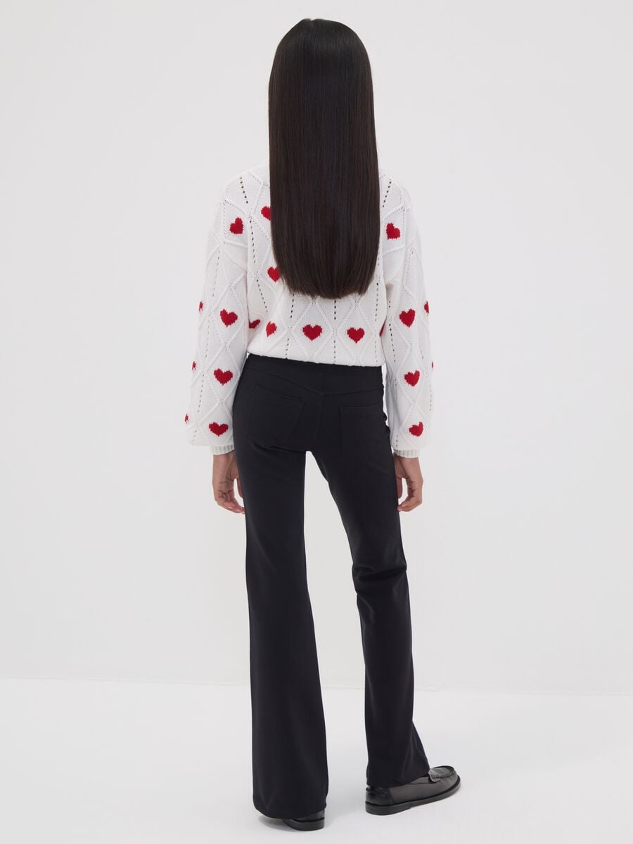 Treggings neri flare fit in cotone elasticizzato per ragazza_1