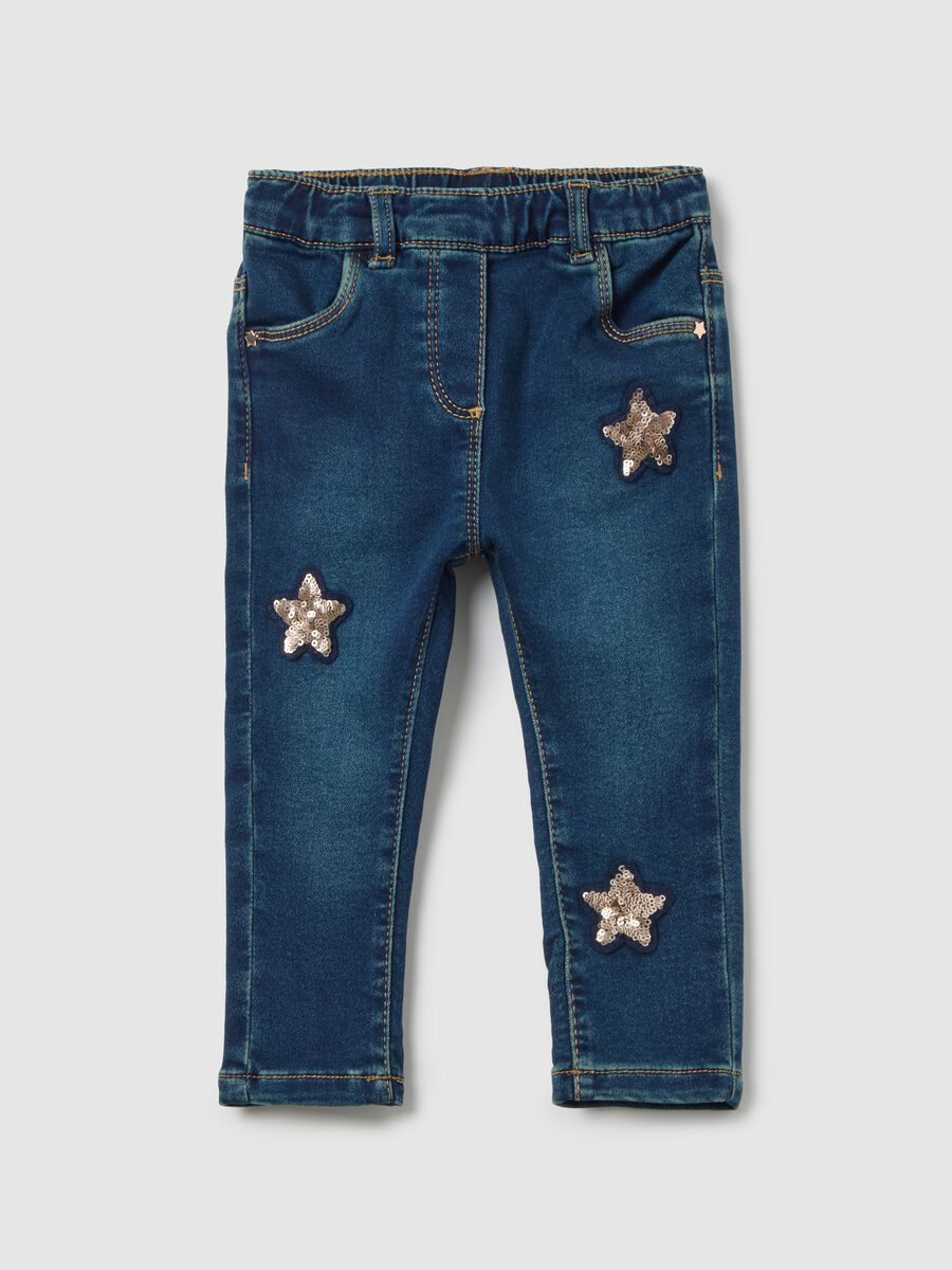 Baby Jeggings in Slim Fit Denim with Stars_0