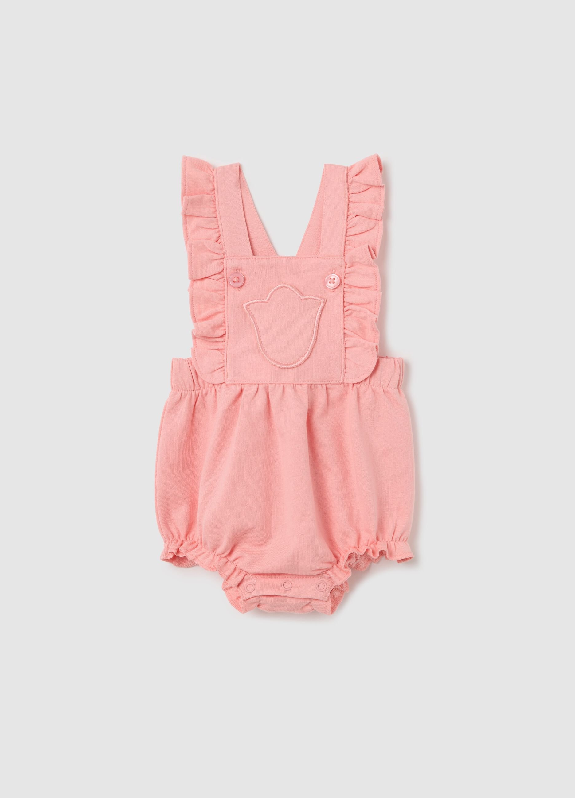 Salopette rosa in puro cotone