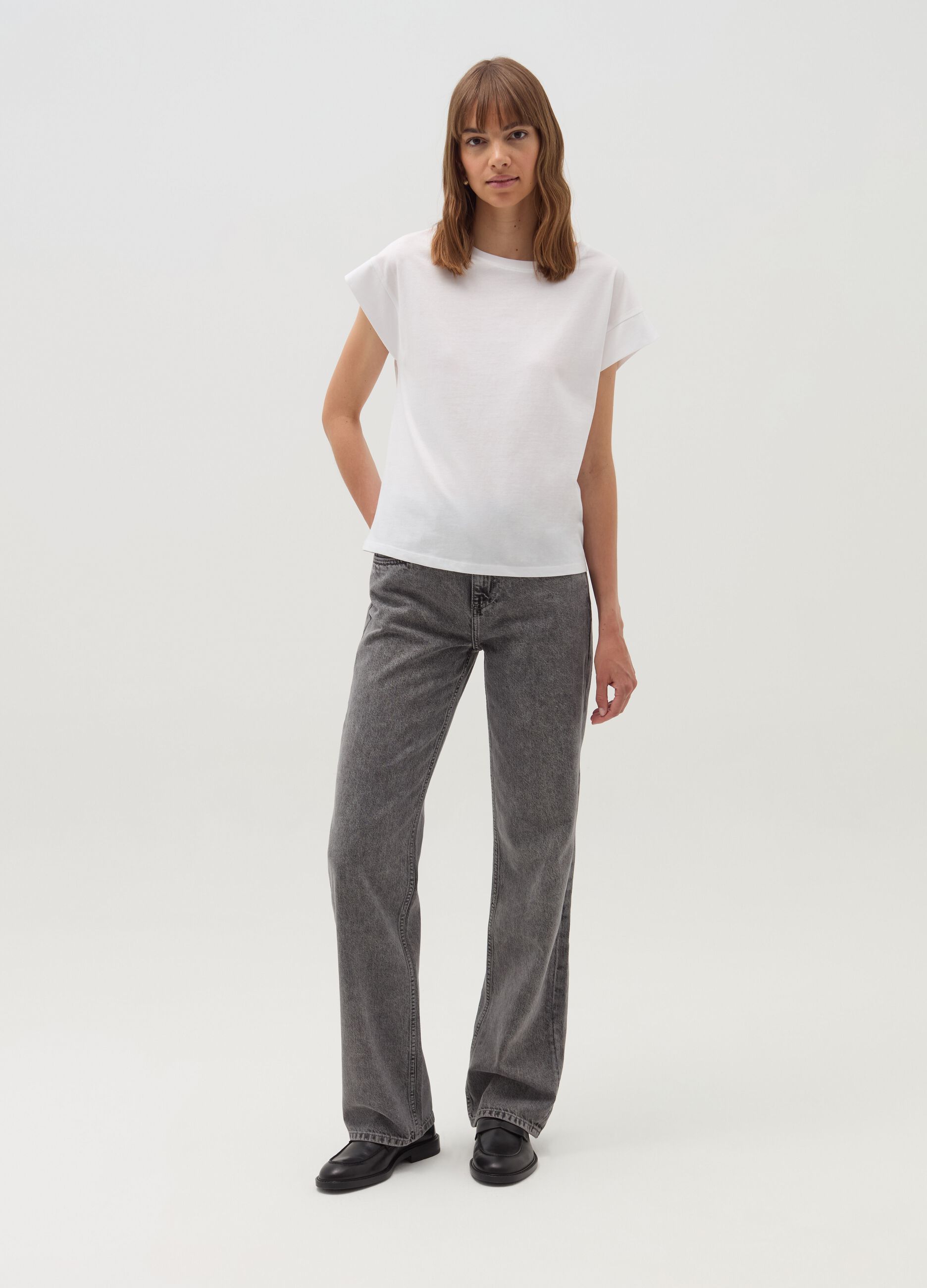 OVS T-shirt in cotone con maniche a kimono