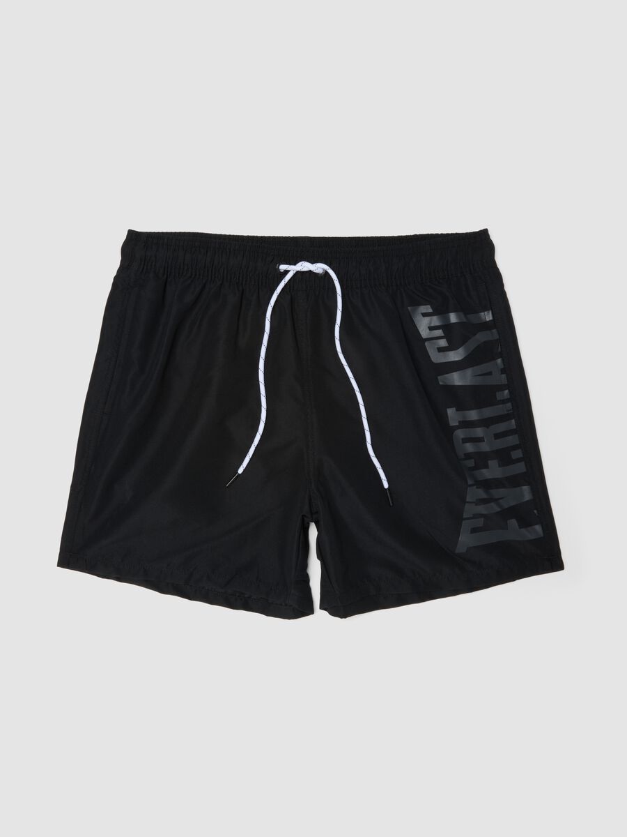 Black swim shorts with drawstring waist_0