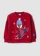 Red crew-neck cotton-blend sweatshirt with MARVEL Spider-Man print_0