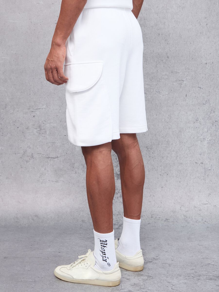 White Cargo Sweat Shorts_2