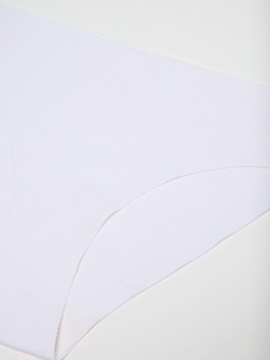 Slip in cotone elasticizzato bianco a vita bassa_5
