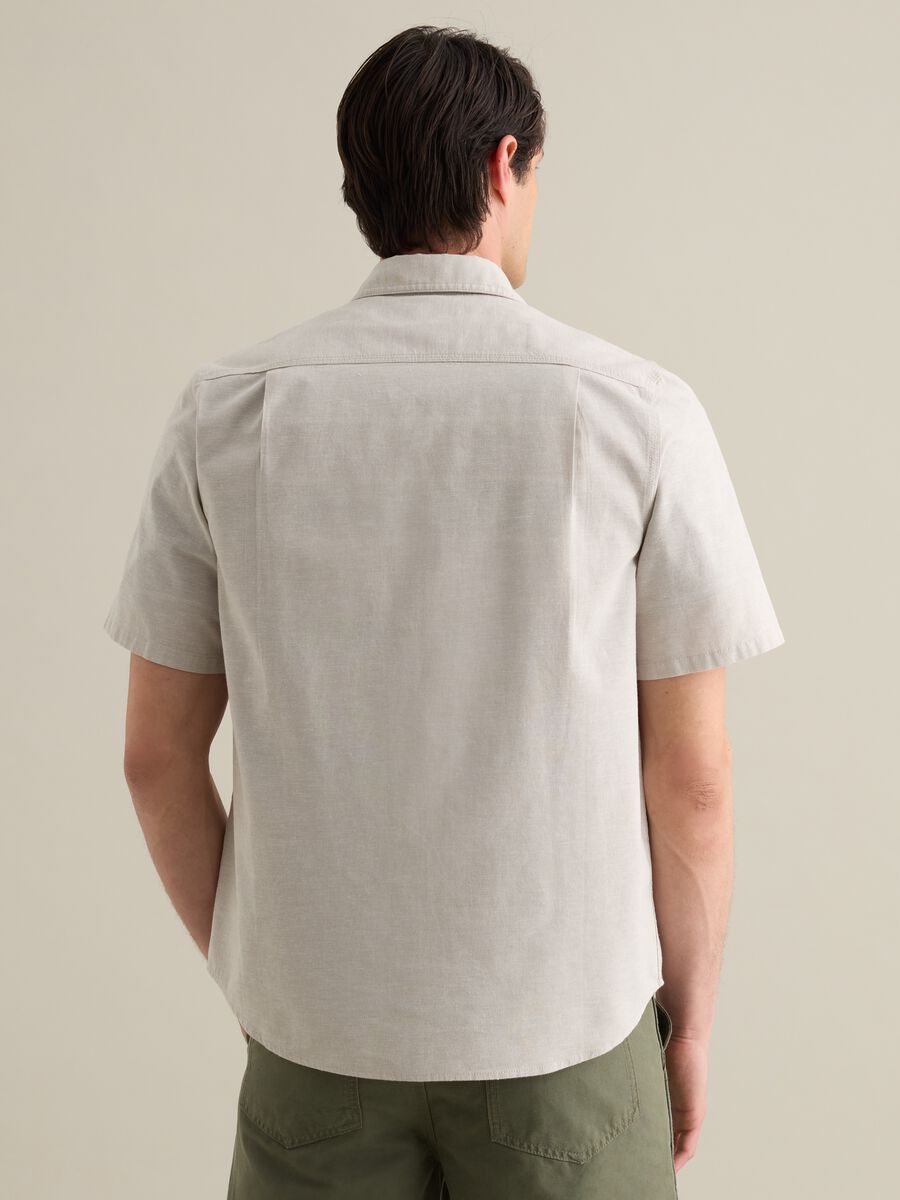 Cotton and Linen Shirt with Pockets Lead_3