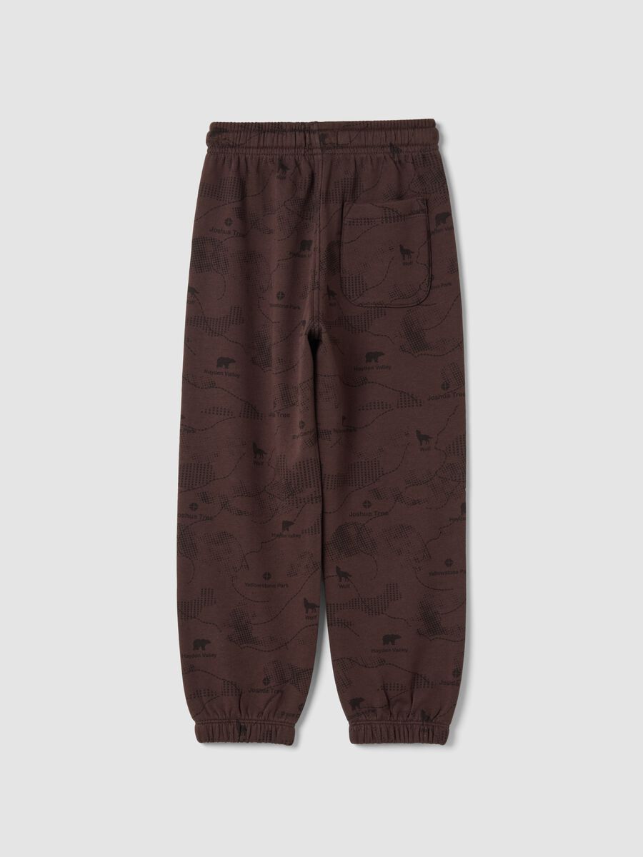 Pantaloni jogger marroni in puro cotone organico over fit_1