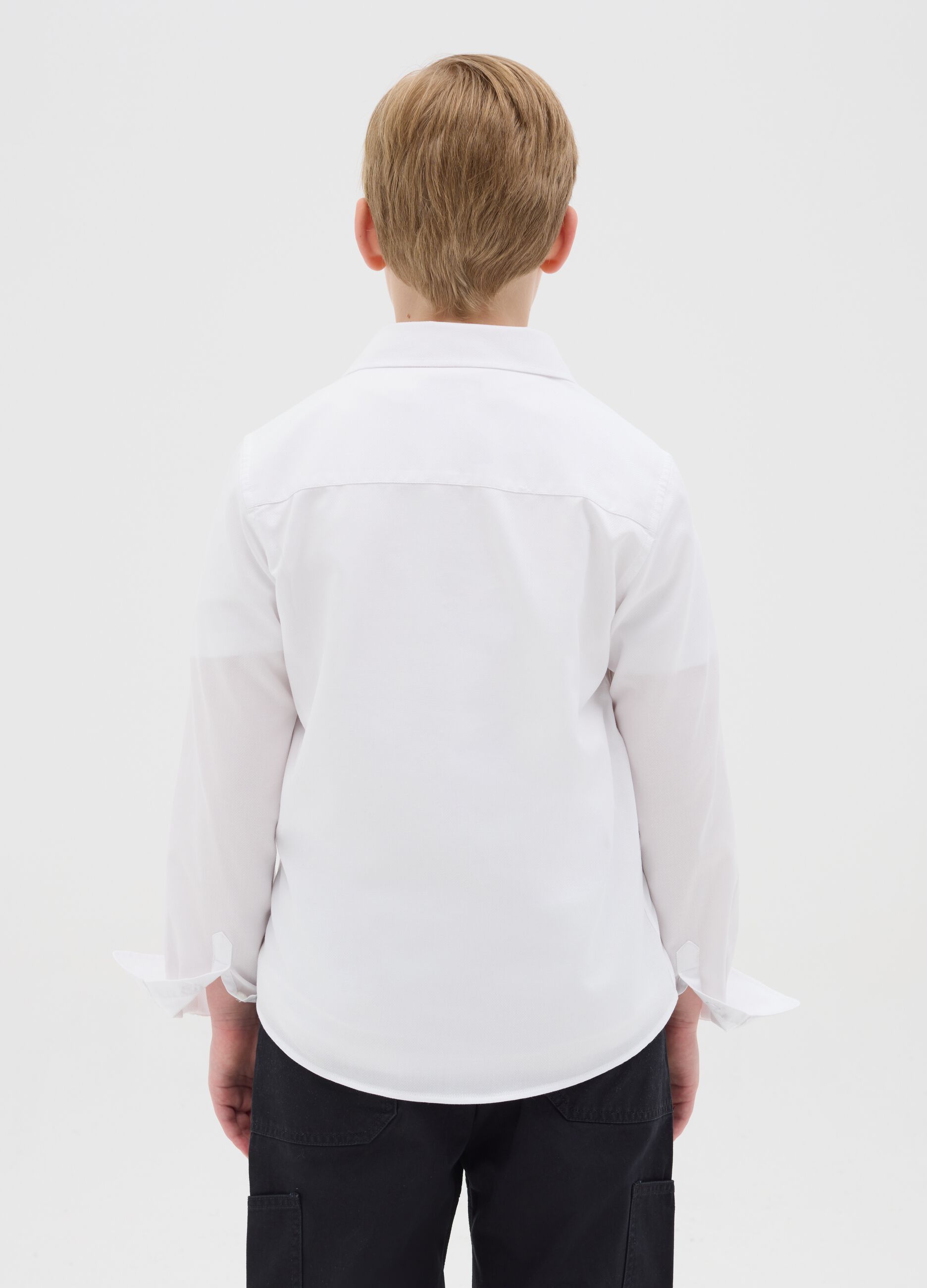 Shirt in solid colour cotton