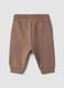 Brown organic cotton trousers with elasticated waist_1